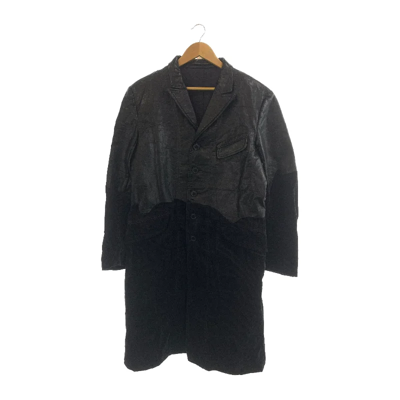 versatile trench coat for ladies -yohji yamamoto POUR HOMME/Chesterfield/2/BLK/Cotton