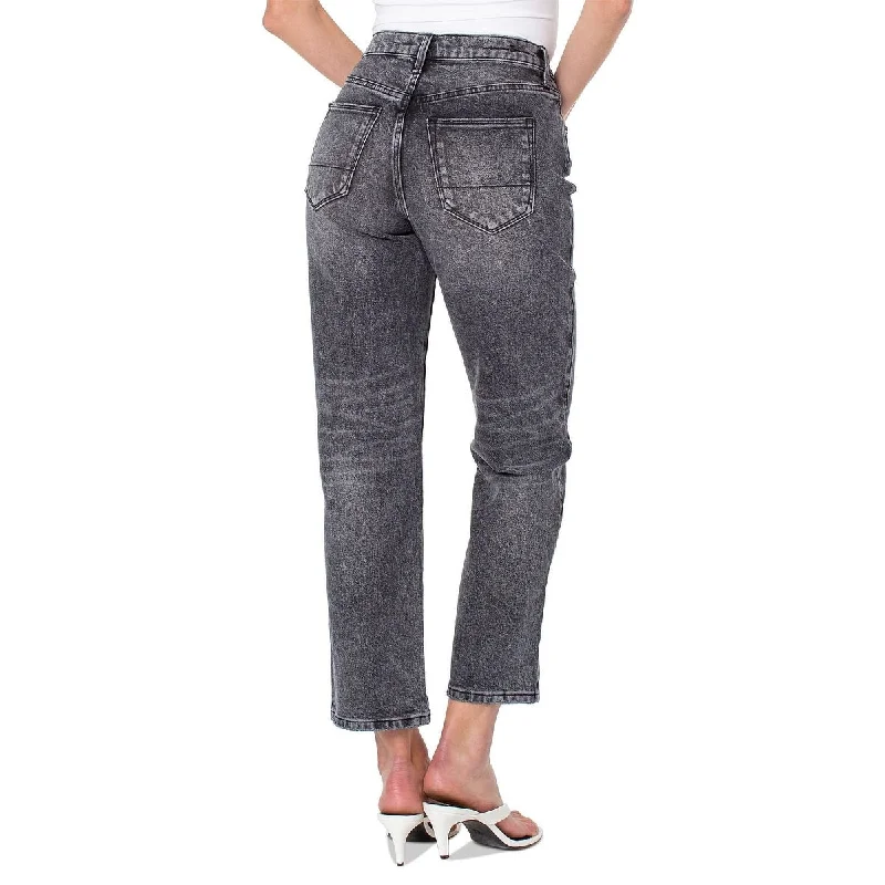 ladies' stylish flare jeans -Earnest Sewn Women's Straight Leg Ankle Jeans Gray Size 31