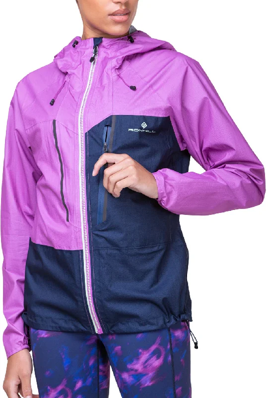 stylish houndstooth coat for women -Ronhill Tech Fortify Waterproof Womens Running Jacket - Blue