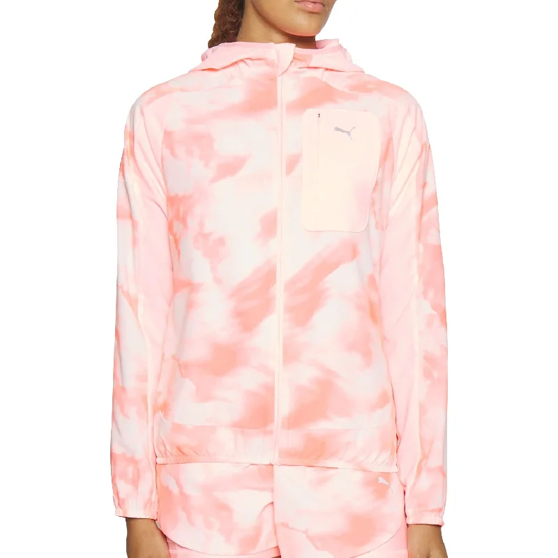 ladies' faux suede jacket -Puma Ultraweave Womens Running Jacket - Pink