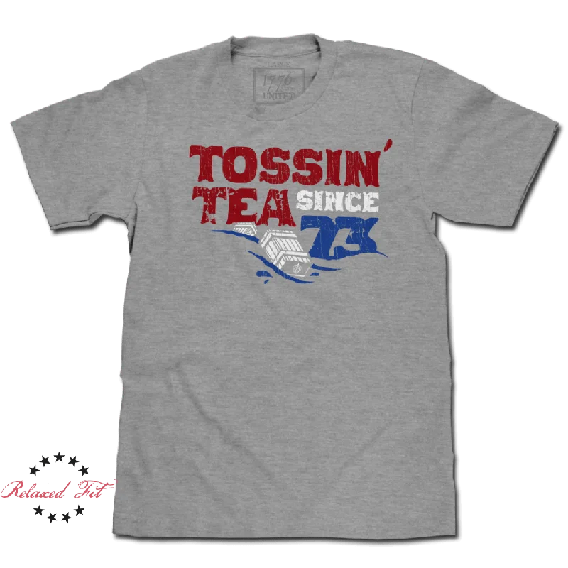 modern high-low hem top for ladies -Tossin' Tea Since 73 - Women's Relaxed Fit