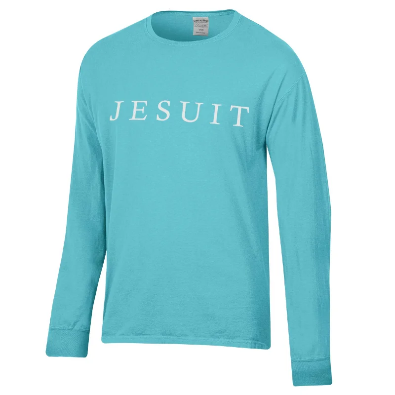 ultra-soft stretch top for women -Comfort Wash LS Jesuit Tee