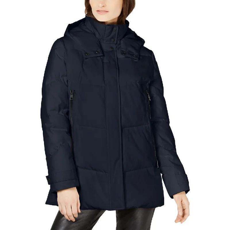 women's relaxed fit blazer -Vince Camuto Women's Faux Fur Trim Mid-Length Winter Parka Coat