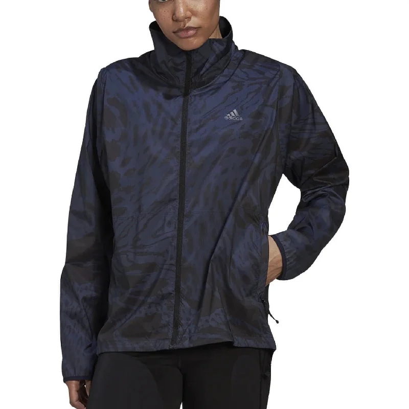 women's winter coat -adidas Fast Womens Running Jacket - Navy