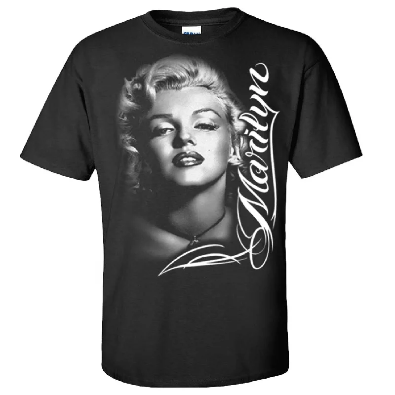 loose-fit linen top for women -Marilyn Monroe Portrait Signature Asst Colors T-shirt/tee