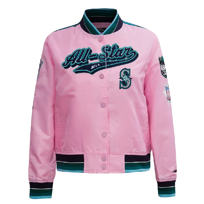 women's belted trench coat -MLB ALL STAR 2023 RIB WOMEN'S SATIN JACKET (PINK)