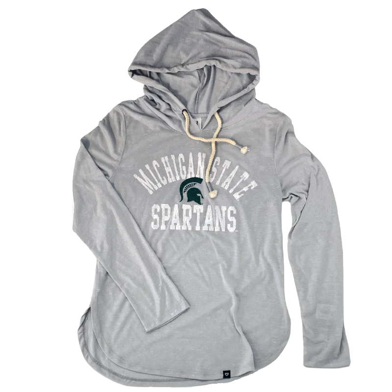 ultra-soft stretch top for women -Michigan State Spartans Cora Hooded T-shirt