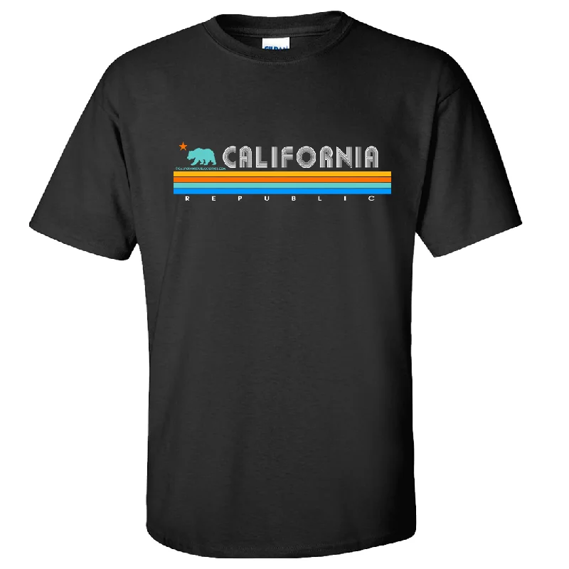 ladies' modern draped top -California Republic Vintage Stripe Asst Colors T-shirt/tee