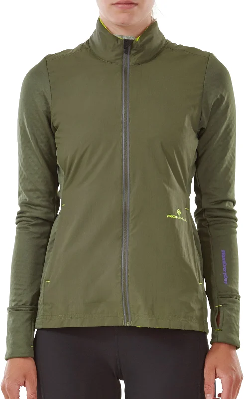 stylish leather jacket for women -Ronhill Tech Hyperchill Womens Running Jacket - Green