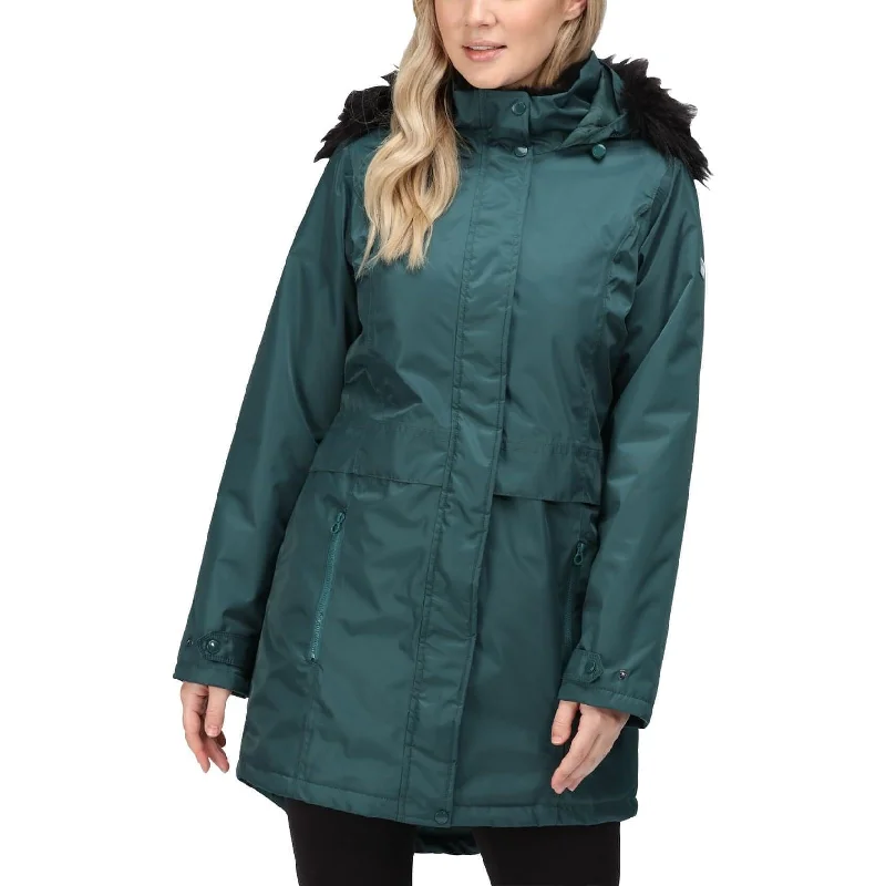 urban streetwear jacket for women -Regatta Lexis Waterproof Insulated Womens Parka Jacket - Green