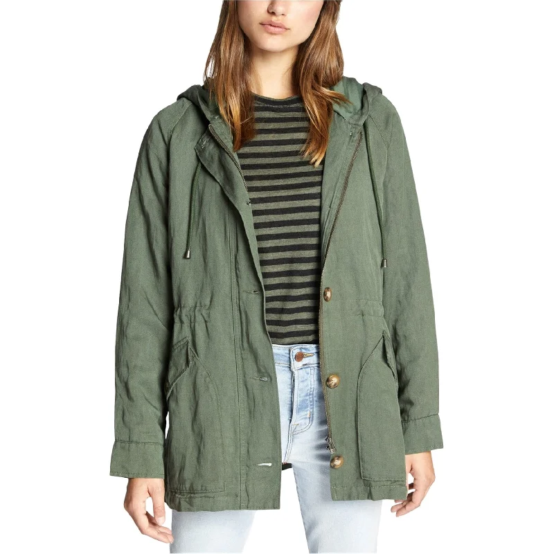 cozy oversized wrap coat for women -Sanctuary Clothing Womens Hooded Anorak Jacket, Green, Small