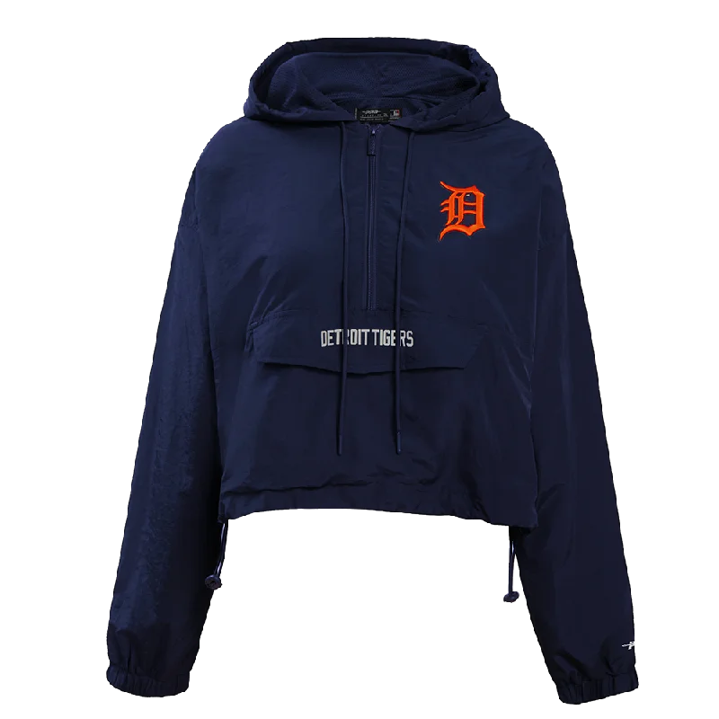 women's outdoor fleece jacket -MLB DETROIT TIGERS CLASSIC WOMEN'S WIND WOVEN 1/2 JACKET (MIDNIGHT NAVY)