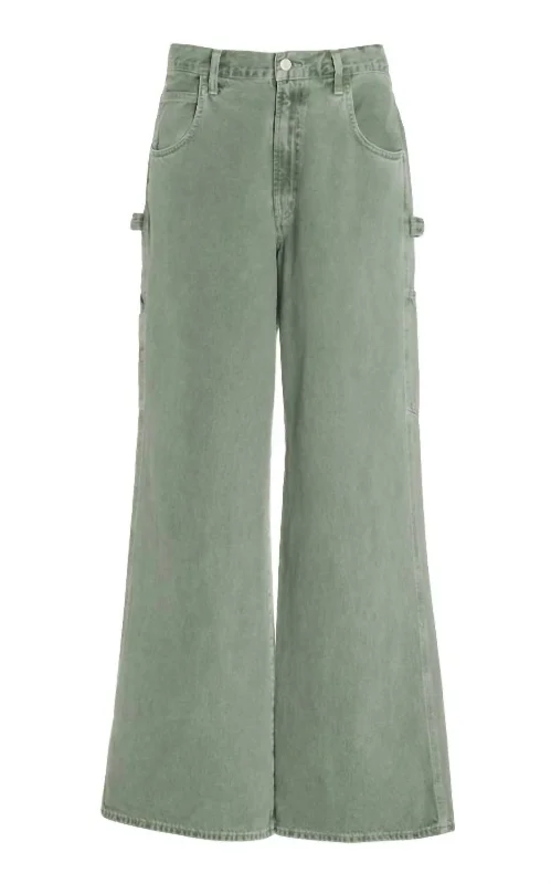 women's wide-leg denim trousers -Magda Denim Carpenter Pant In Salmander