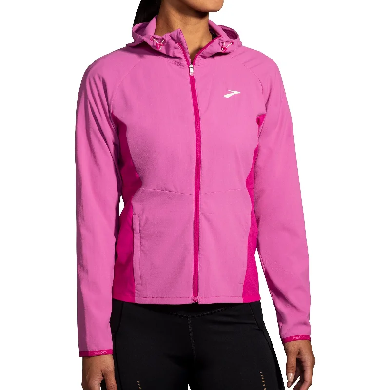 women's outdoor fleece jacket -Brooks Canopy Womens Running Jacket - Pink