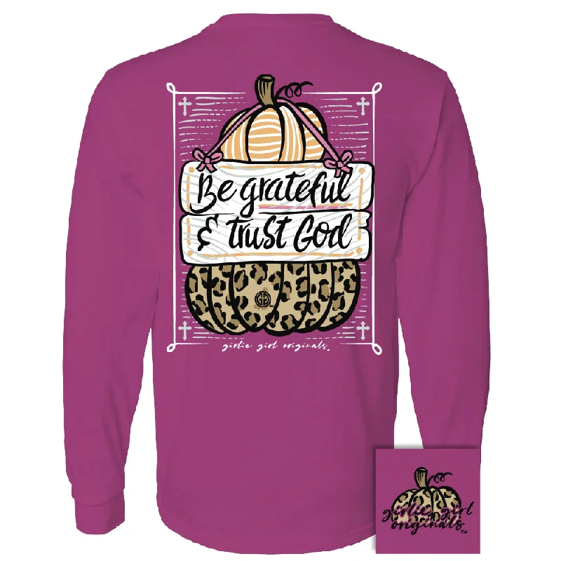 ladies' long sleeve top -Grateful Pumpkin LS-2412 Cyber Pink