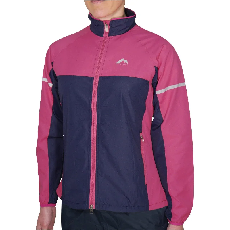 ladies' faux suede jacket -More Mile Select Woven Womens Running Jacket - Pink