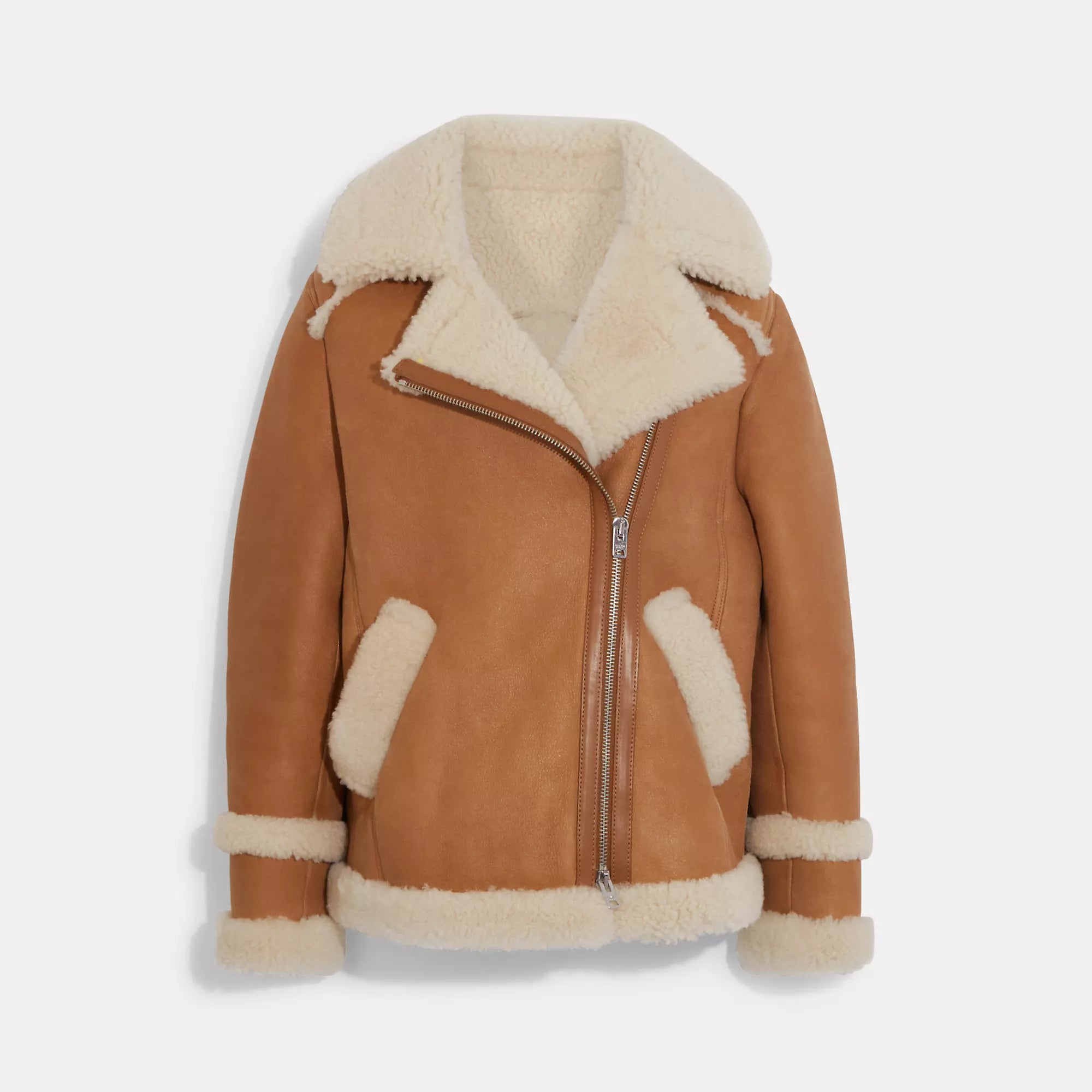 ladies' wool overcoat -Coach Outlet Shearling Aviator