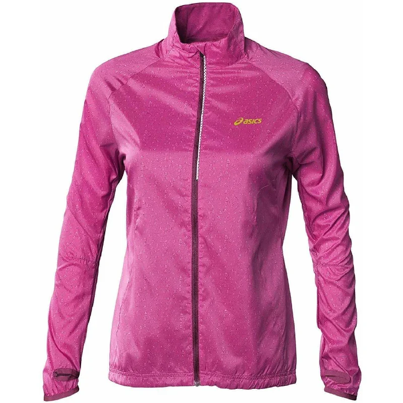 urban streetwear jacket for women -Asics Printed Windbreaker Womens Running Jacket - Pink