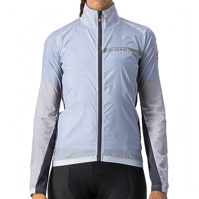 women's cropped bomber jacket -Castelli Squadra Stretch Womens Cycling Jacket - Grey