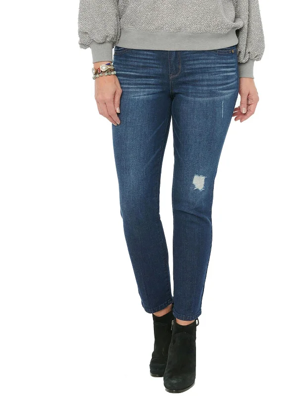 ladies' cropped wide-leg jeans -Absolution Womens Denim Elastic Skinny Jeans