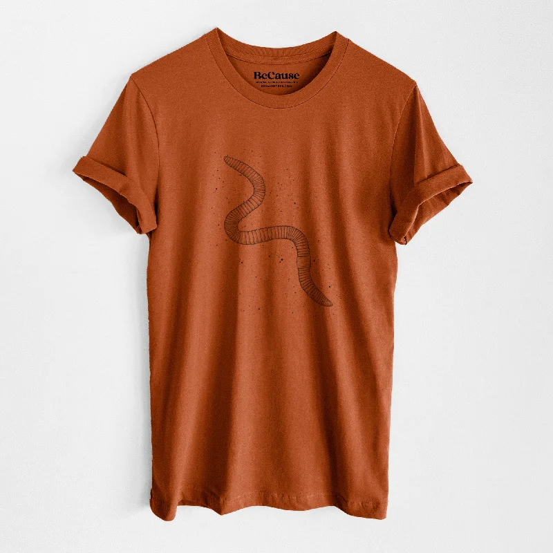 ladies' lightweight summer top -Common Earthworm - Nightcrawler - Lumbricus terrestris - Lightweight 100% Cotton Unisex Crewneck