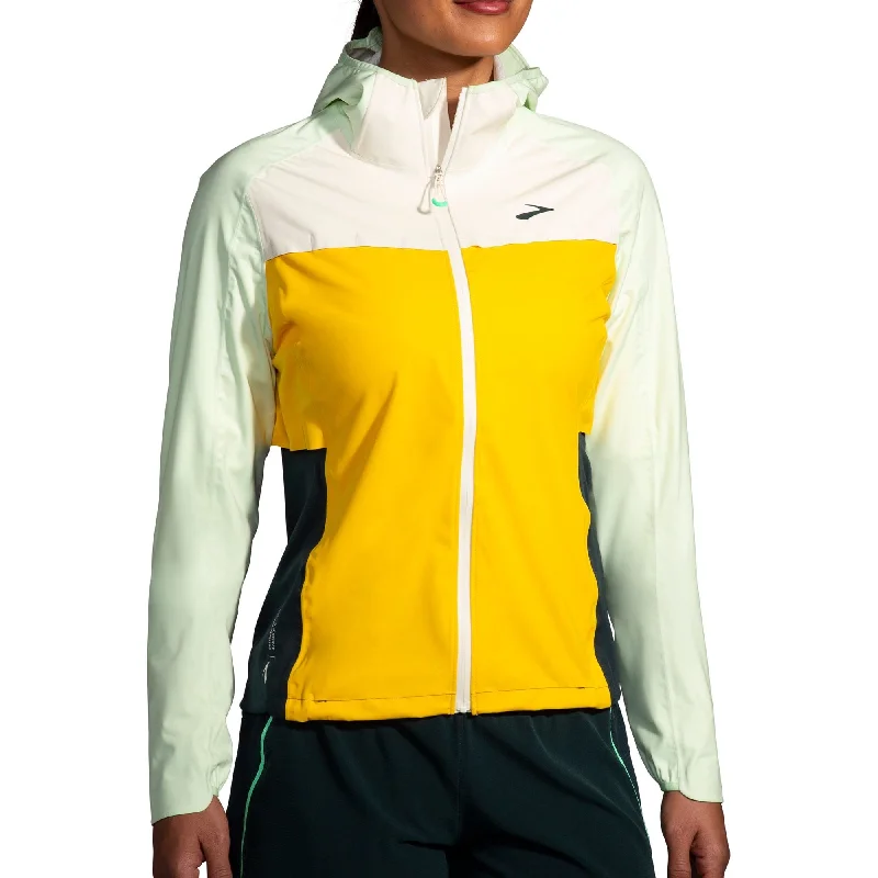 women's elegant cape coat -Brooks High Point Waterproof Womens Running Jacket - Yellow