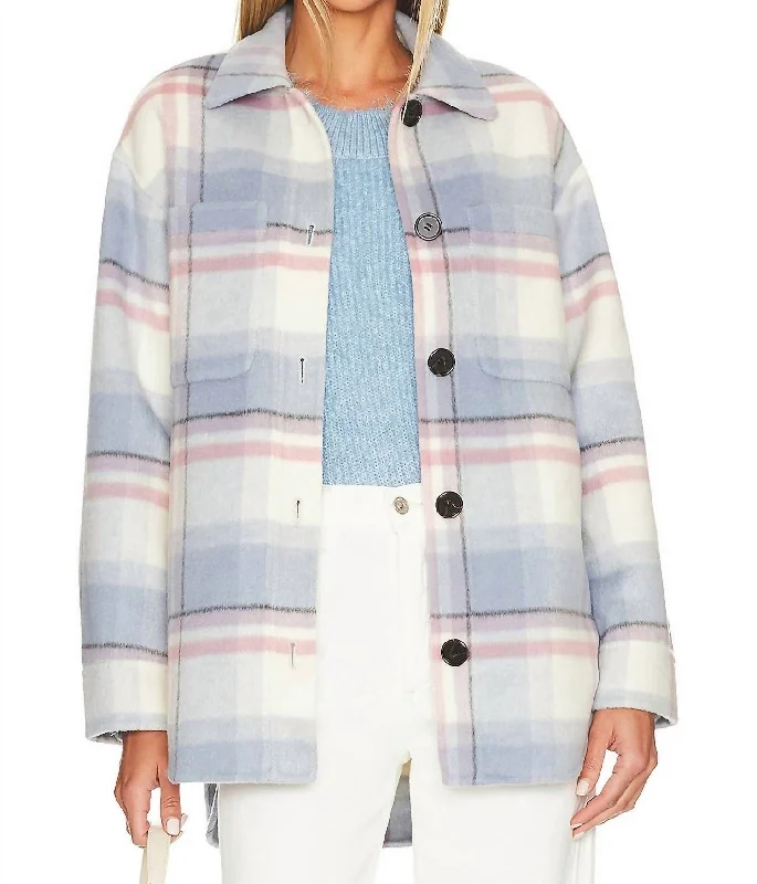 casual oversized shacket for women -Connie Jacket In Junean  Plaid