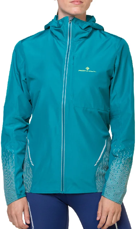 ladies' lightweight anorak coat -Ronhill Tech Reflect Womens Running Jacket - Blue