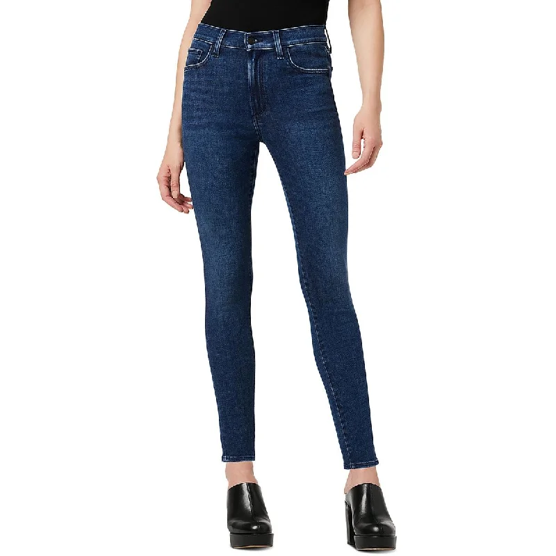 ladies' comfortable stretch jeans -Womens High Rise Skinny Straight Leg Jeans