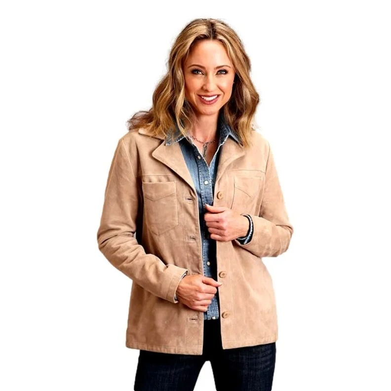 classic trench raincoat for women -Stetson Western Jacket Womens Suede Lined Brown 11-098-0539-2005 BR