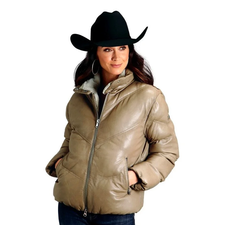 sleek minimalist coat for women -Stetson Western Jacket Women Leather Brown 11-098-0539-7093 BR