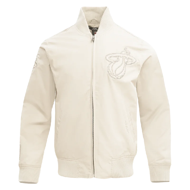 women's stylish blazer -NBA MIAMI HEAT NEUTRAL TWILL JACKET (EGGSHELL)