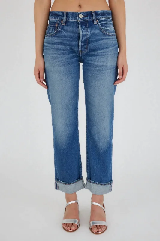 women's soft cotton denim jeans -Foxwood Straight In Blue