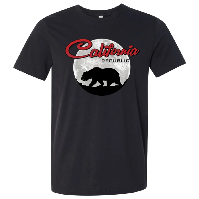 cozy ribbed sweater top for ladies -California Republic Full Moon Bear Asst Colors Mens Lightweight Fitted T-Shirt/tee