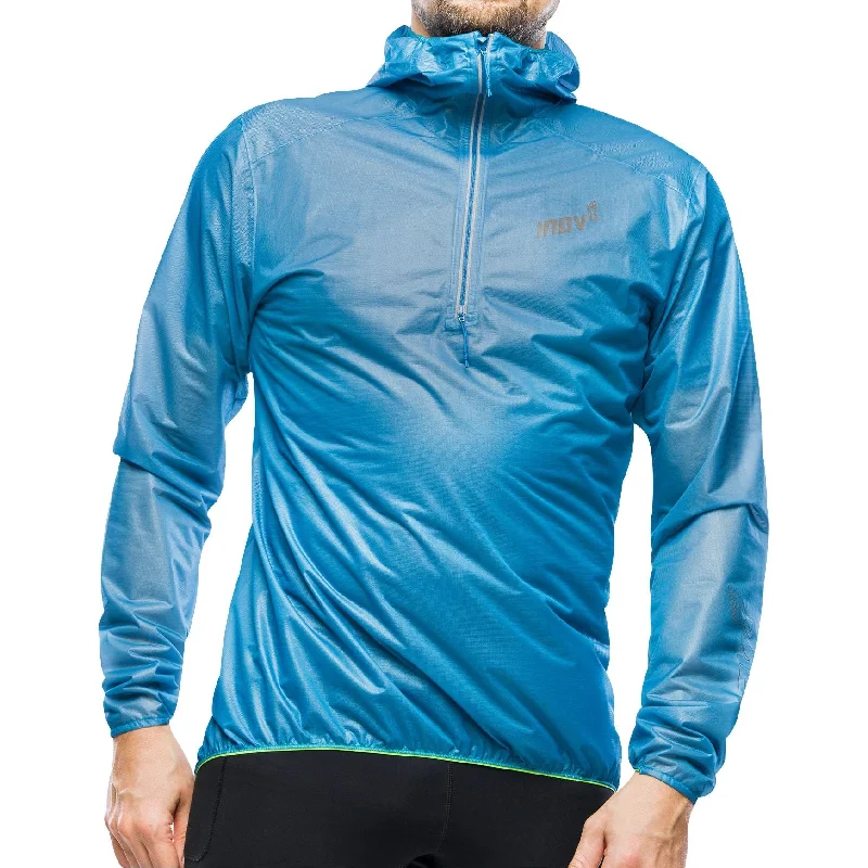 women's biker-style leather jacket -Inov8 Raceshell Half Zip Waterproof Running Jacket - Blue