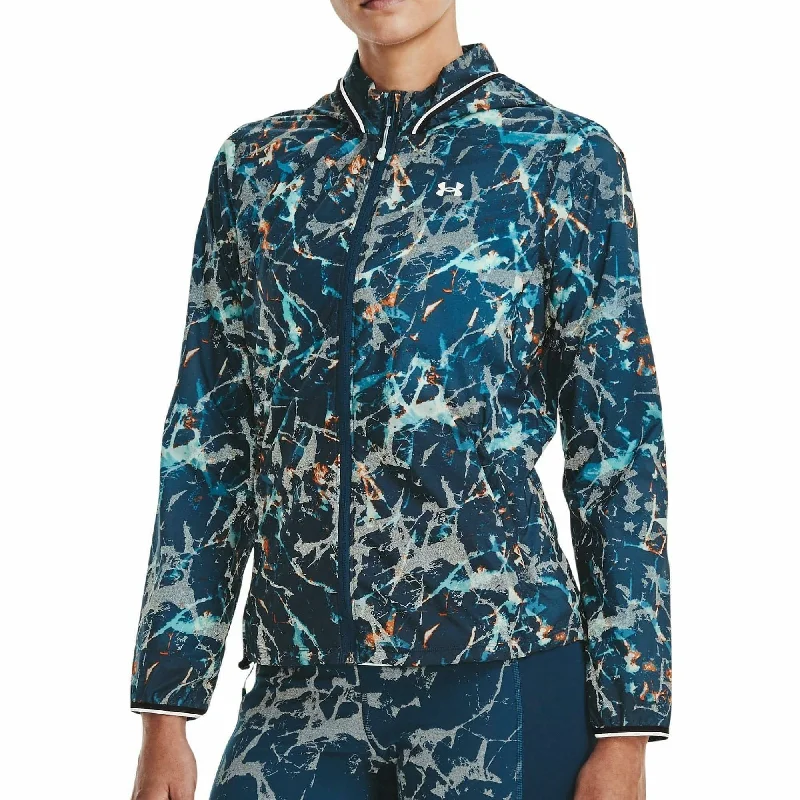 women's bohemian style kimono jacket -Under Armour Storm OutRun The Cold Womens Running Jacket - Blue