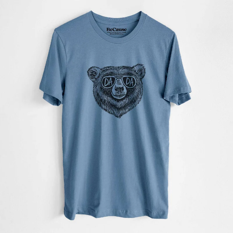 trendy mesh panel top for ladies -Dada Bear - Dada Glasses - Lightweight 100% Cotton Unisex Crewneck