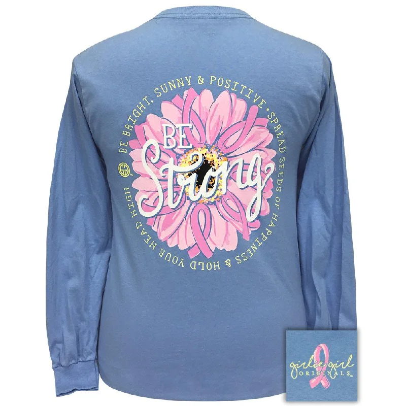 ladies' short sleeve top -Be Strong-Carolina Blue LS-2307