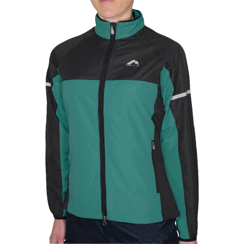 women's hooded winter jacket -More Mile Select Woven Womens Running Jacket - Green