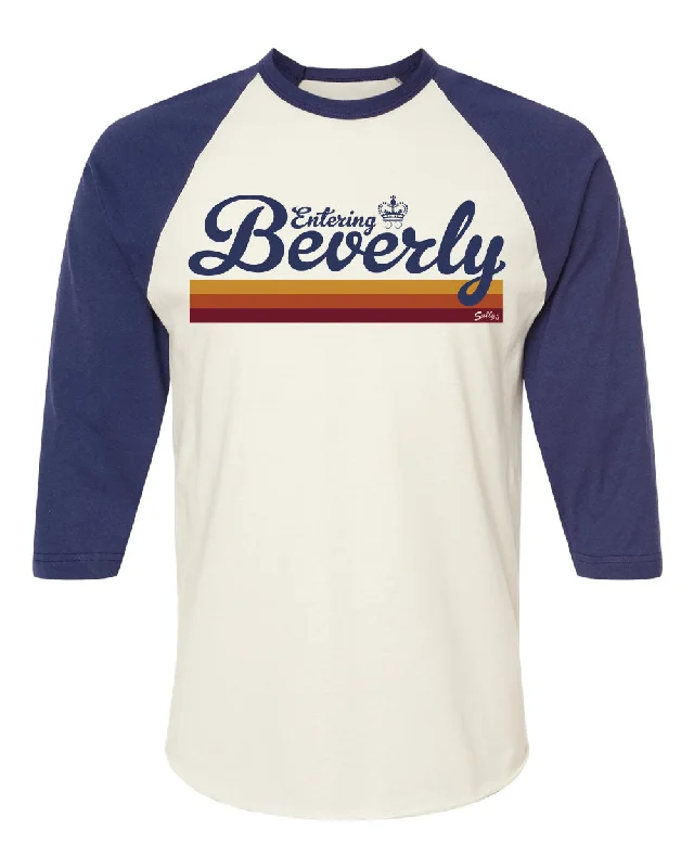 comfortable bamboo fabric top for women -Entering Beverly Rollin’ With EB Raglan 3/4 Sleeve Shirt