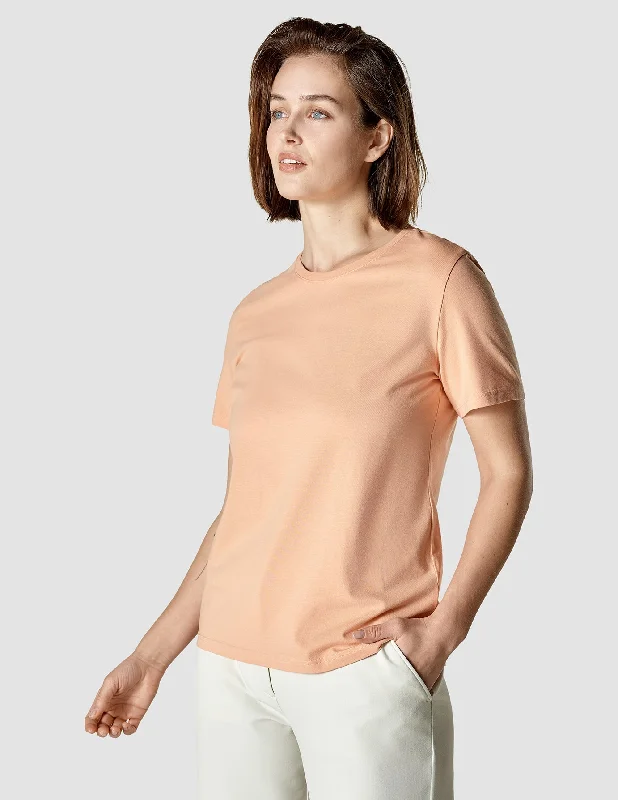 elegant chiffon tunic top for women -Supima T-shirt Peach