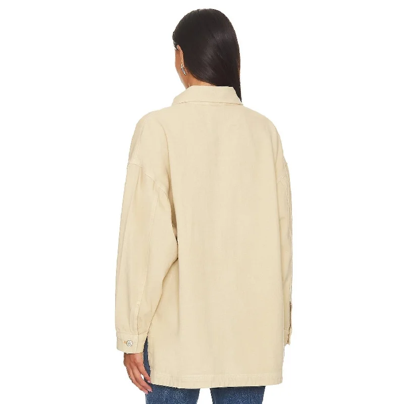 zip-up casual anorak jacket for women -Free People - Madison City Twill Jacket