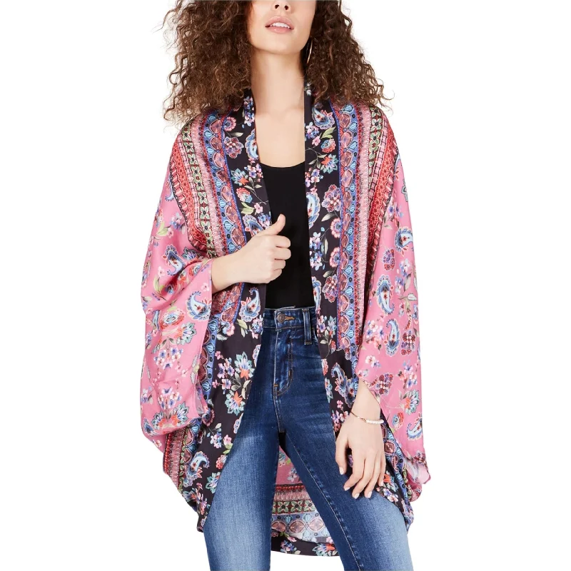 warm down coat for women -Ginger Womens Printed Cape Jacket, Pink, Small