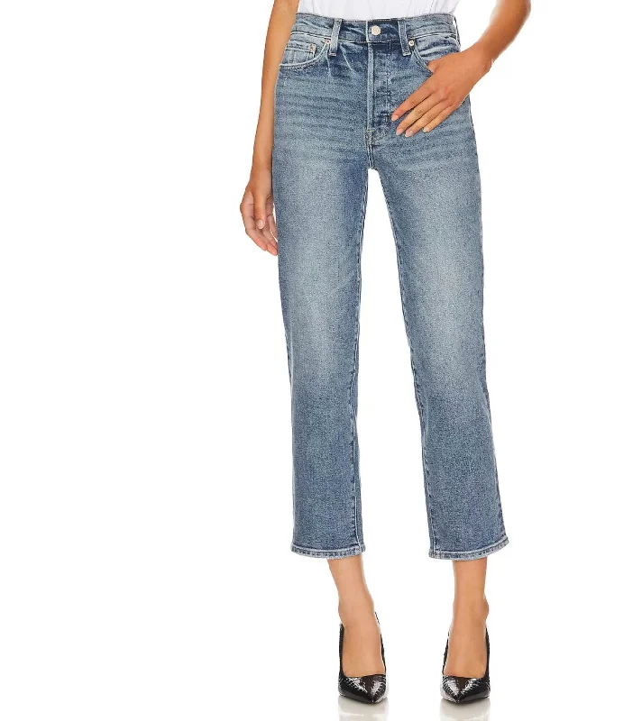 relaxed-fit denim jeans for women -Women's Charlie High Rise Classic Straight Ankle Jeans In Westminster Vintage