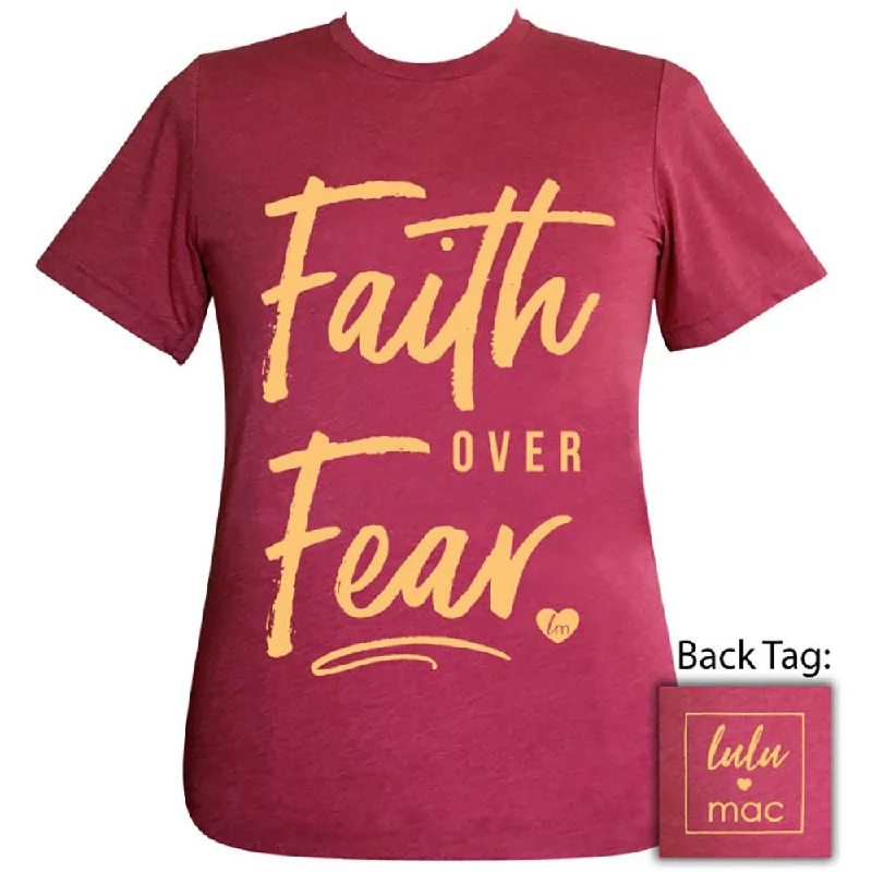 breathable workout top for women -lulu mac-Faith Over Fear-Heather Raspberry SS-LM20