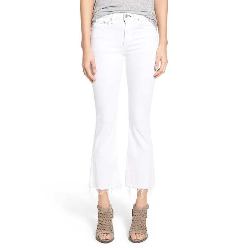 women's classic blue denim jeans -Rag & Bone Women's White Denim Size 24 Flare Jeans