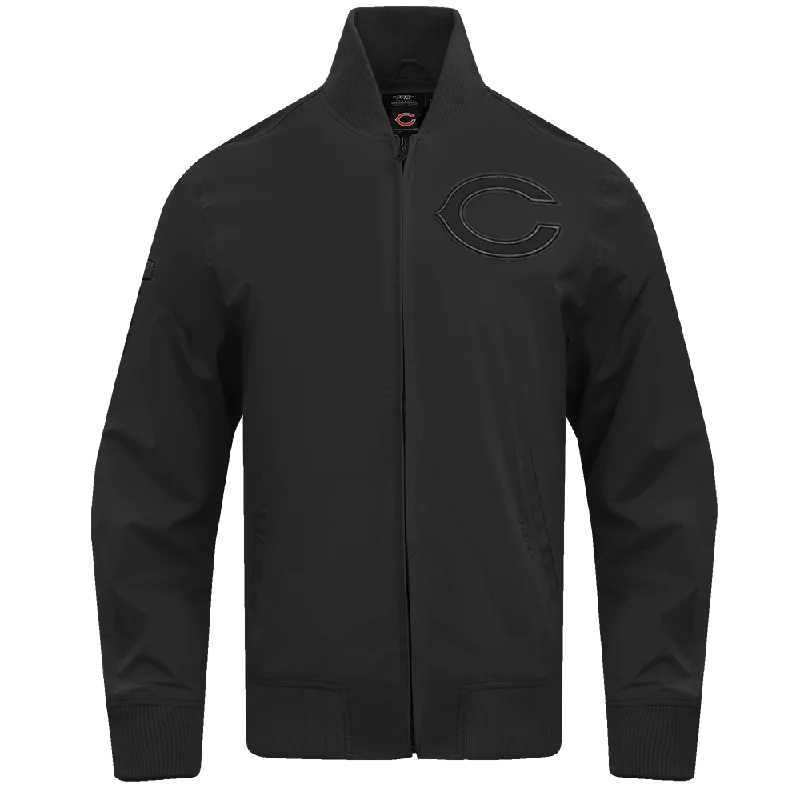 women's lightweight cargo jacket -NFL CHICAGO BEARS NEUTRAL TWILL JACKET (BLACK)