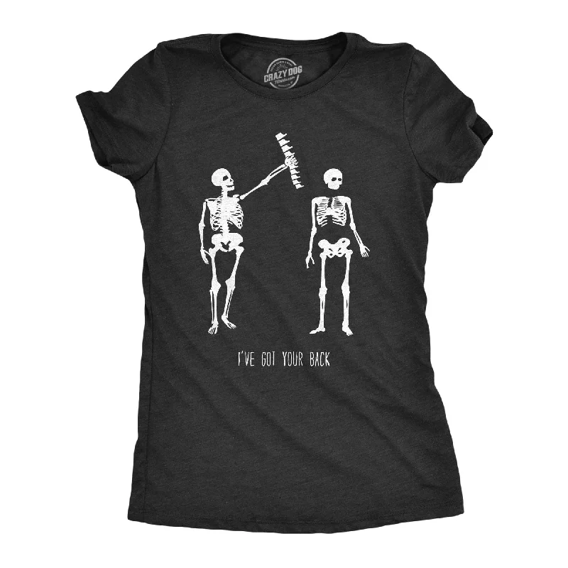 women's knitted sweater top -Got Your Back Skeleton Women's T Shirt