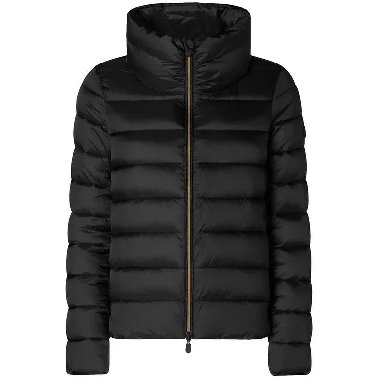 winter-ready faux shearling jacket for women -Save the Duck Women's Elsie Puffer Jacket Black