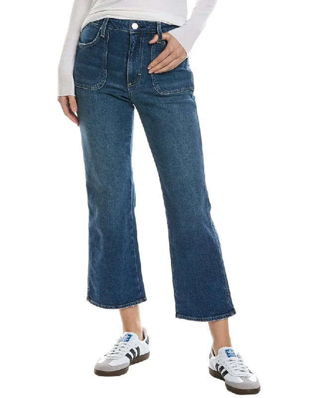 comfortable plus-size denim jeans -AMO Abigail Linger High-Rise Cropped Flare Jean